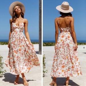 Petal & Pup Tusmore Midi Dress in Cream Floral